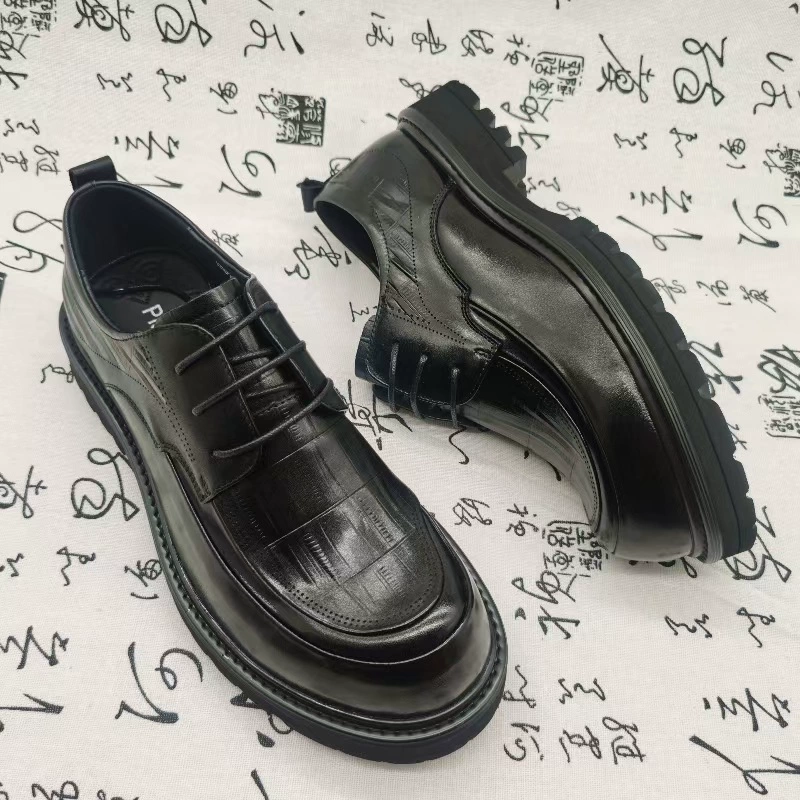 Pilcari первый слой коровьей кожи новый мужской бизнес-костюм широкие кожаные туфли