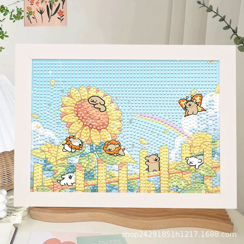 Diamante nuevo lápiz de dibujos animados pequeño nuevo pegatino diy puzzle manual regalo de cumpleaños para niños estudiantes