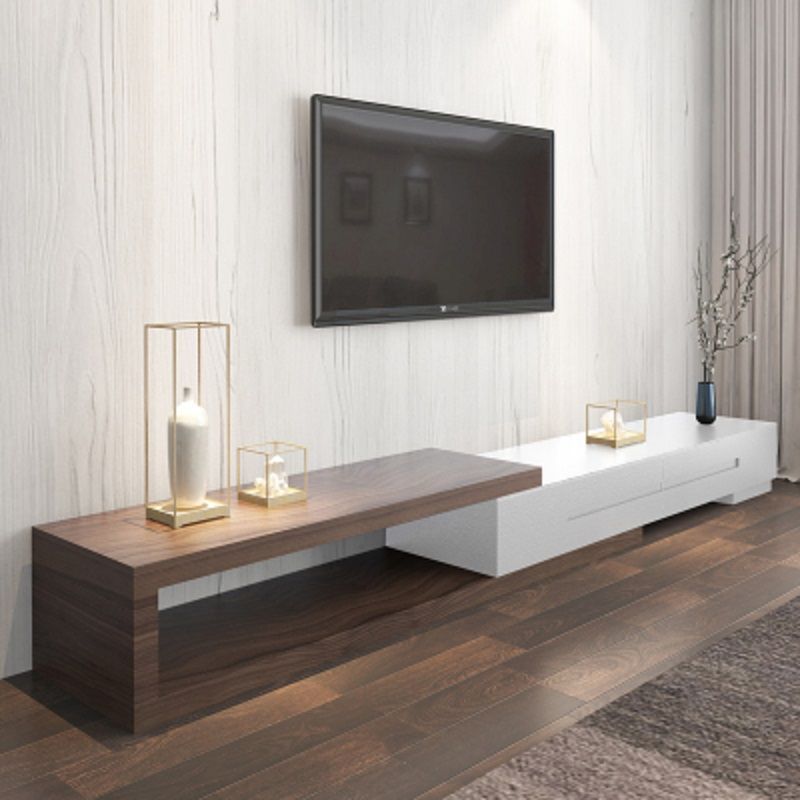 호두 + 흰색 텔레스코픽 캐비닛