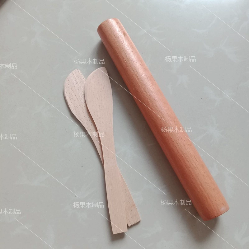 厂家现货批发实木水饺棒+擀面杖 水饺刀三件套环保木质套装