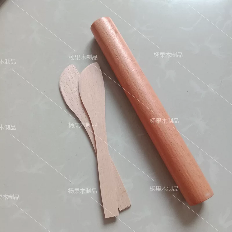 厂家现货批发实木水饺棒+擀面杖 水饺刀三件套环保木质套装