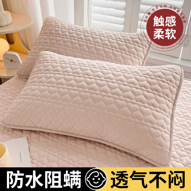 よだれ防止ヘッドオイル枕カバー汗防止コットン枕カバー家庭用一対一のセットセット48cm x 74cm