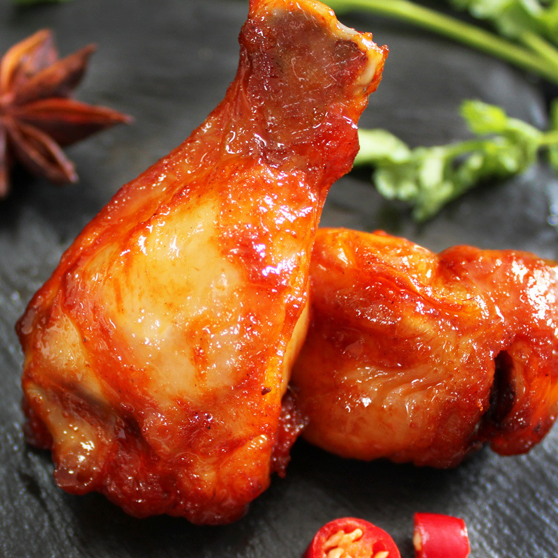 批发奥尔良小鸡腿蜂蜜味鸡翅根整箱麻辣鸡腿鸡肉熟食卤味零食休闲