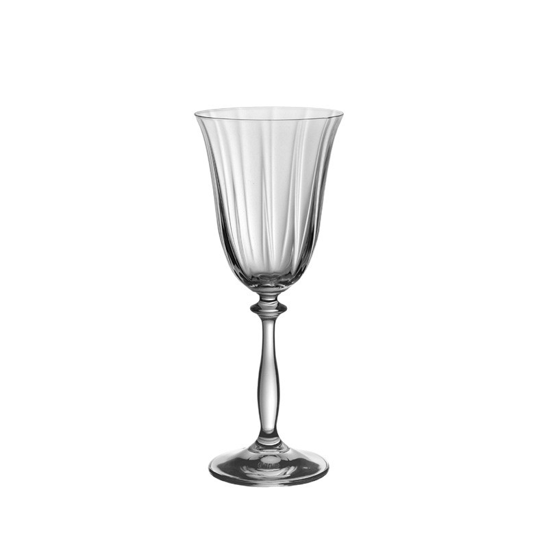 Copas de vino de cristal importadas de la República Checa, copas de cristal de alta gama modernas, copas con rayas verticales, copas de vidrio de lujo para el hogar, hechas a medida.