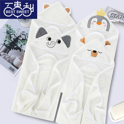 Cross border goods in stock Bamboo fiber baby cloak Bath towel towel Newborn Blanket Plush Blankets Hooded bathrobe On behalf of