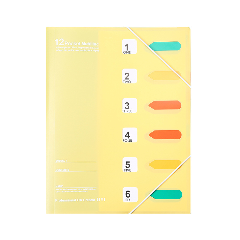 Student A4 test papers storage bag candy color waterproof PP multi -layer pages inserting information album classification folder scroll storage