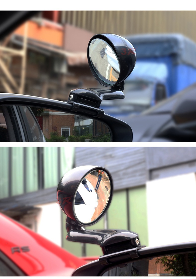 Car Front and Rear Wheel Blind Spot Mirror, Small Round Mirror in Front of the Car, 360-Degree Right Side Front Wheel Mirror, Multifunctional Reversing Mirror, Blind Spot