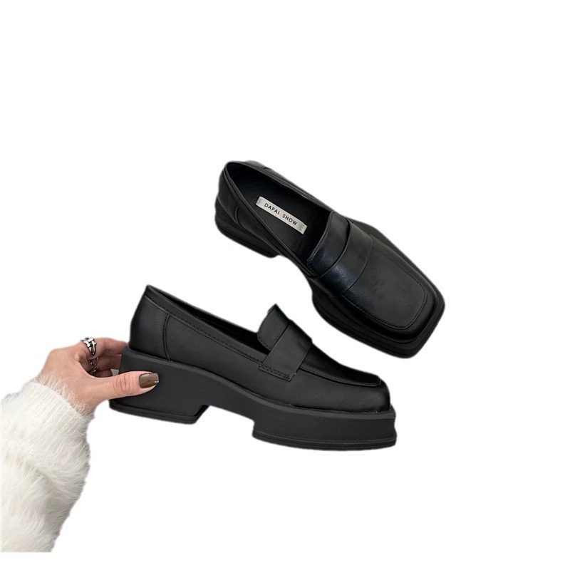 Demi-season winter footwear English style for leather shoes platform, British style, 2024 years