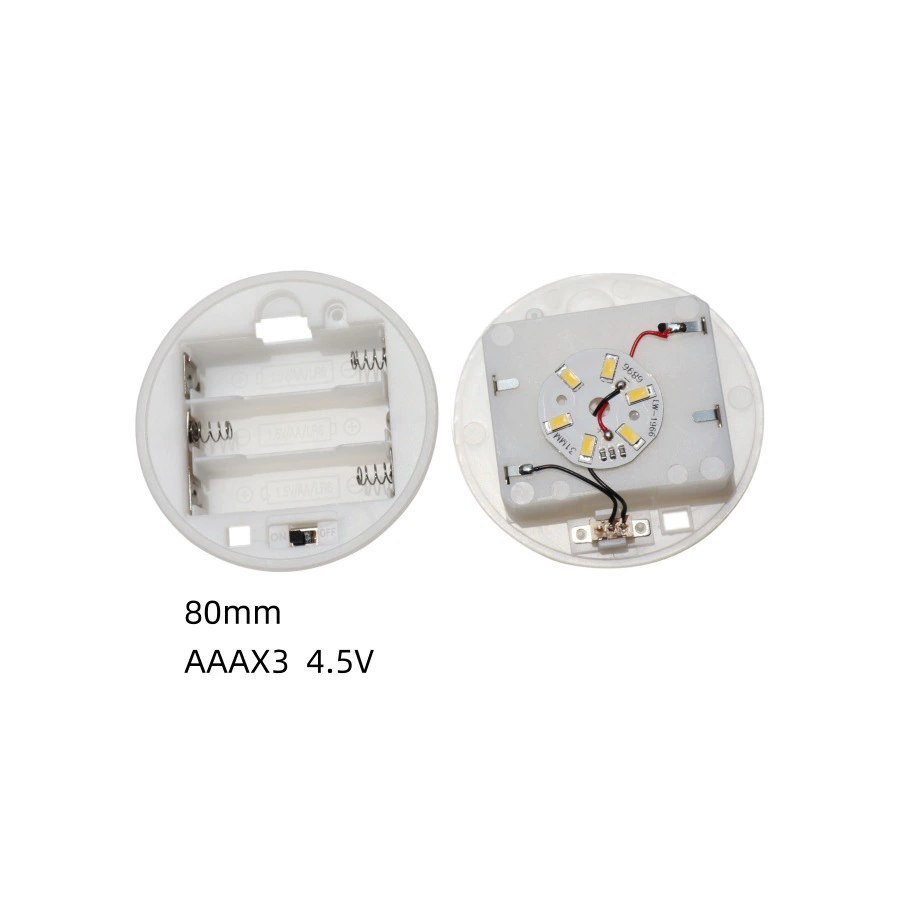 Round battery case, copper switch key, diameter 80mm, 80mm, 5v