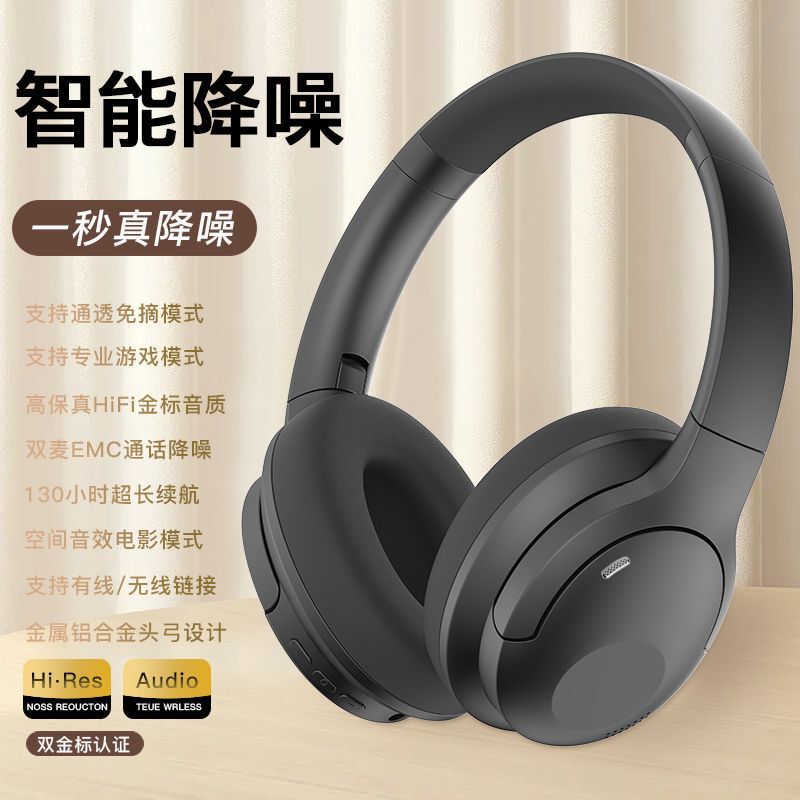 新品跨境降噪立体音无线蓝牙头戴式耳机隔音超长续航通用耳机厂家|undefined