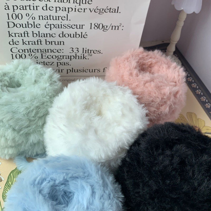 厂家直批皮草纱毛线团长毛水貂绒珊瑚绒织毛衣帽子围巾DIY材料包