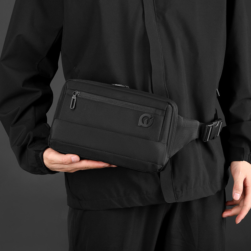WEPOWER nuevo bolso de cintura para hombres, bolso de pecho de moda casual para hombres de negocios, bolso de hombro para viajar al aire libre, mochila de trampolín inclinado