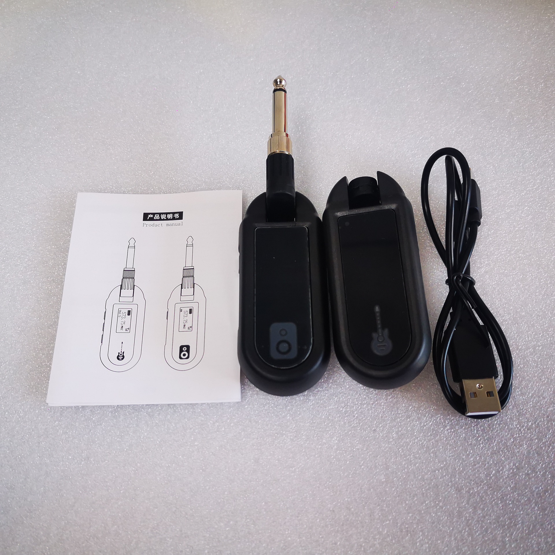 Guitarra eléctrica soplando tubo UHF transmisor inalámbrico receptor tambor piano instrumento musical pickup transmisión de audio sin pérdidas