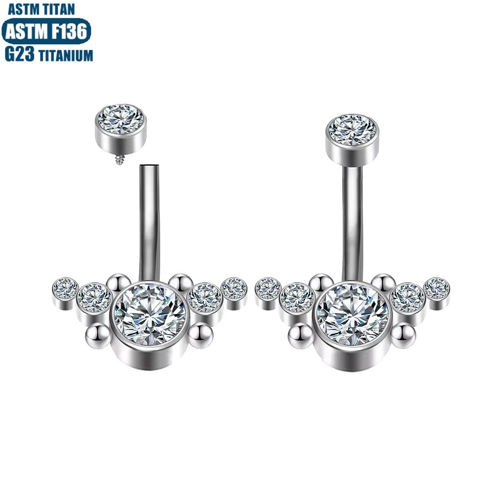 Pointed labret stud close-up product detail