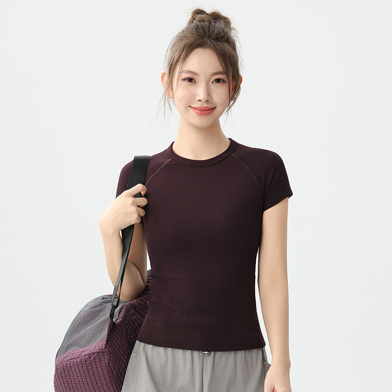 Magic Girl Quick-Dry Breathable Lulu-Style Short-Sleeve Running Training Fitness T-Shirt Pilates Yoga Top