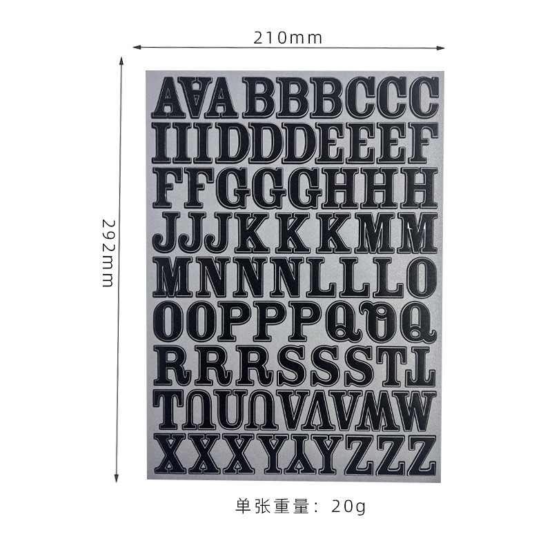 黑色-大号字母闪粉贴