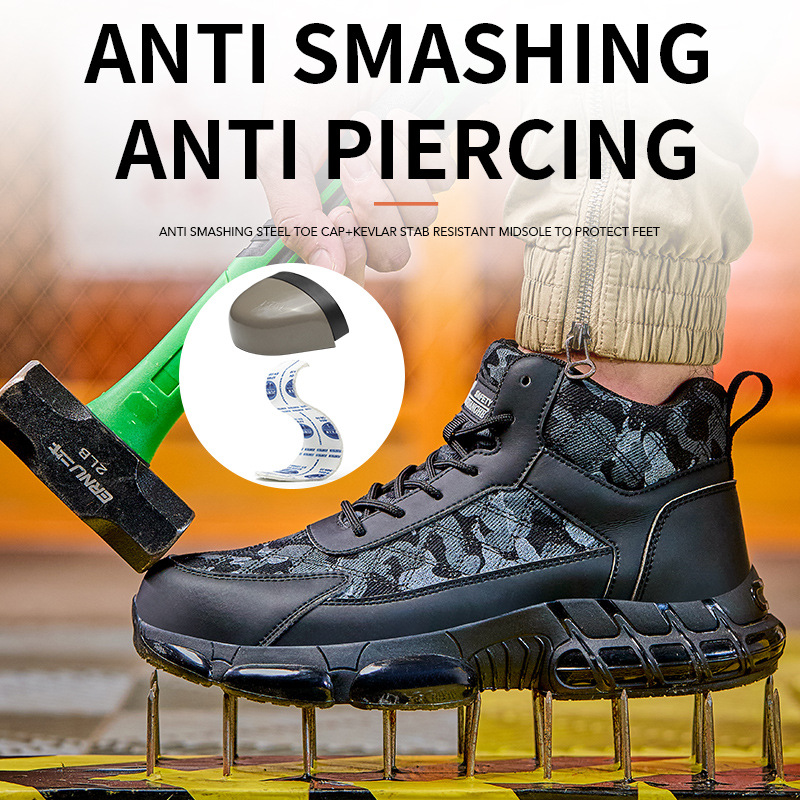 Zapatos de protección laboral para hombres anti-golpe anti-perforación anti-deslizante anti-desgaste invierno zapatos de sitio de trabajo de alta seguridad