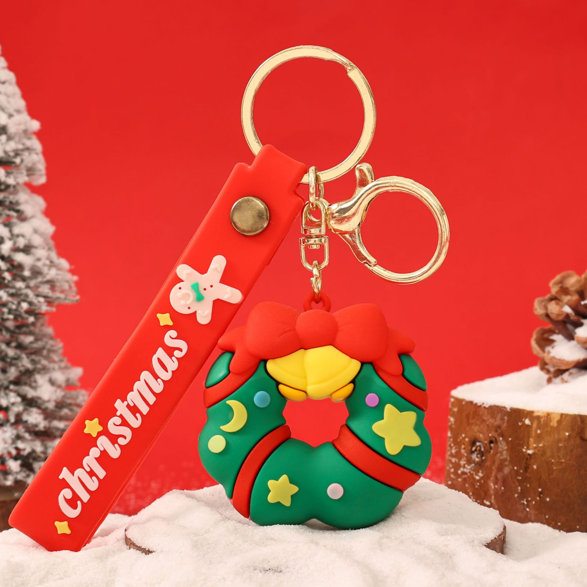 Llavero de muñeco de nieve navideño, adorable, para coche o mochila