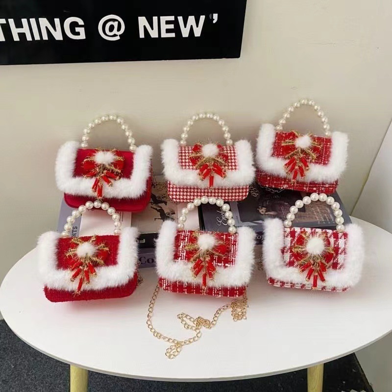 2024 niños Año Nuevo bolso de Año Nuevo niñas bolso de Año Nuevo rojo princesa Aisha bolso de mano de horno oblicuo mochila de niñas