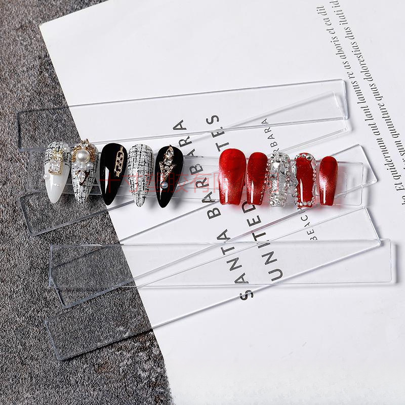Nail acrylic transparent plate rectangular display strip template nail plate sample plastic strip hard strip Nail acrylic transparent plate rectangular display strip template nail plate sample plastic strip hard strip