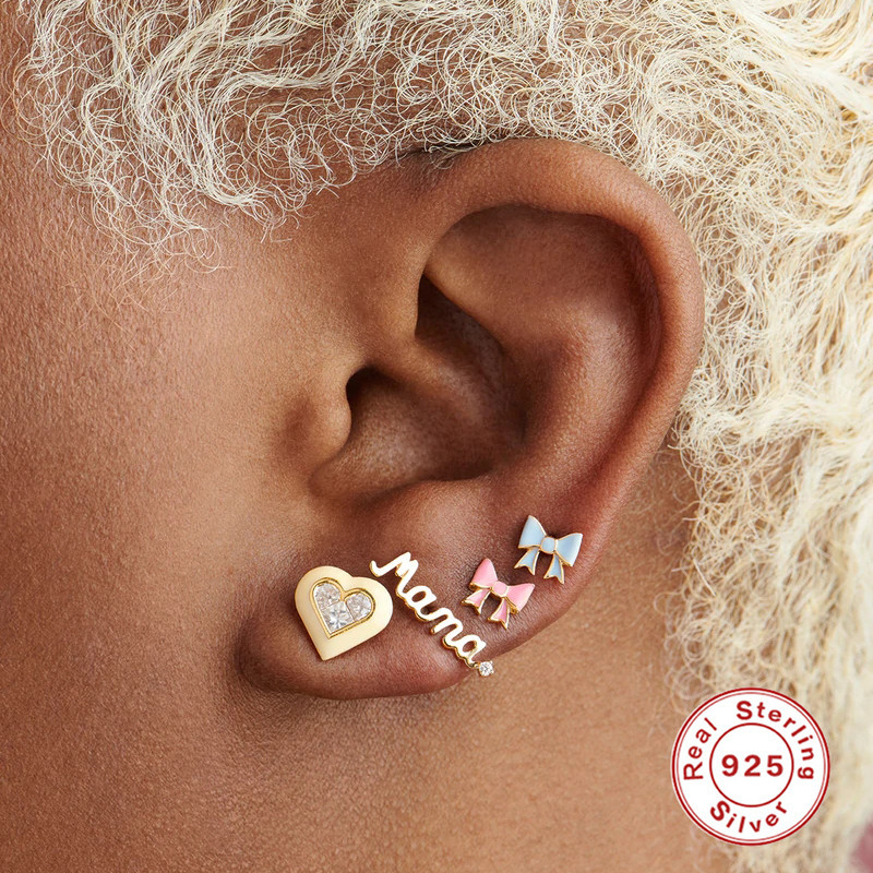 Nueva moda transfronteriza europea y americana ins estilo arco esmalte mini color personalidad todo partido pendientes