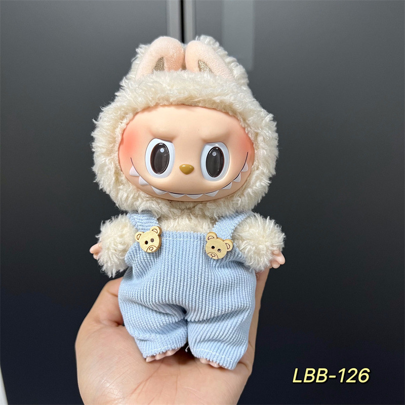Labubu 着用可能なベビー服ビニールラブブ 17 センチメートル人形かわいいドレスアップカジュアルスーツスカートぬいぐるみ服|undefined
