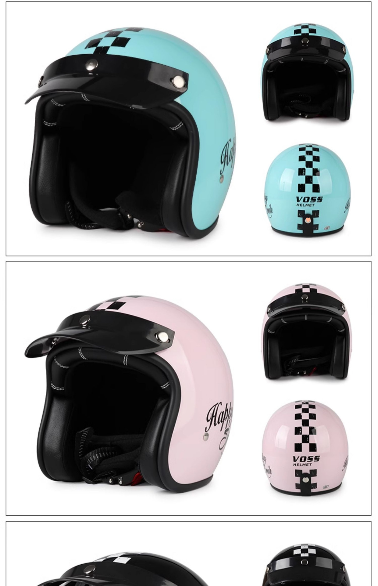 3C Certified Retro 3/4 Motorcycle Helmet - Cruiser, Electric Bike