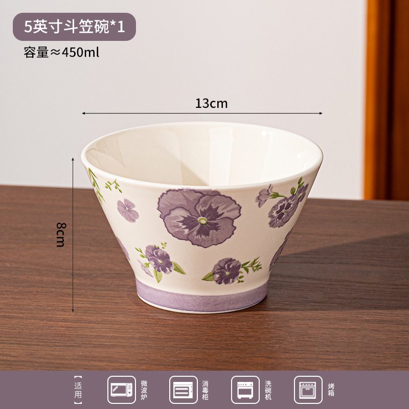 Cuencos de cerámica personalizados con flores de alto valor de visualización cuencos de orejas pequeños platos frescos de platos domésticos image 6