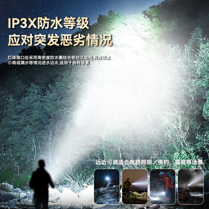 Linterna de luz fuerte pistola láser portátil carga de larga duración super brillante de emergencia contra incendios disparar antorcha especial al aire libre