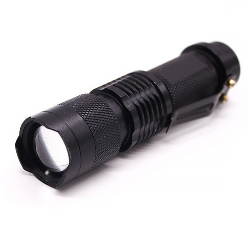 Cross-border emergency portable aluminum alloy strong light flashlight purple LED mini self-defense telescopic zoom outdoor lighting