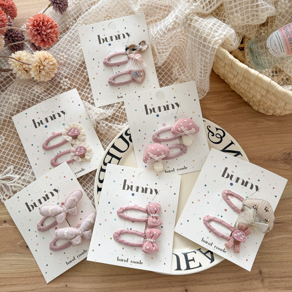 spring and summer pink bb clip children‘s barrettes new cute mushroom rabbit girls hair accessories hairpin accessories head accessories