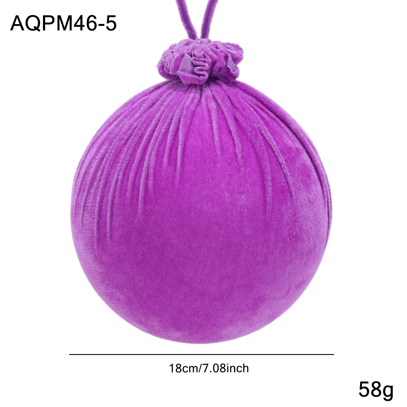 Nuevo producto de tela de flocado púrpura bola de Navidad árbol de Navidad decoración colgante bola colgante decoración