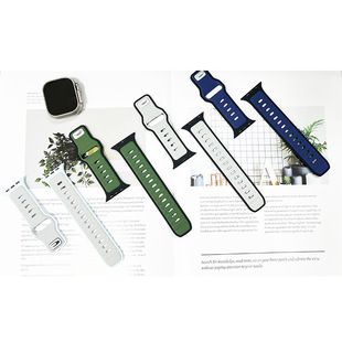 S10 Apple S9 Watch iwatch10 Strap applewatch9 Silicone Tape Dual Color S8 Wristband Ultr