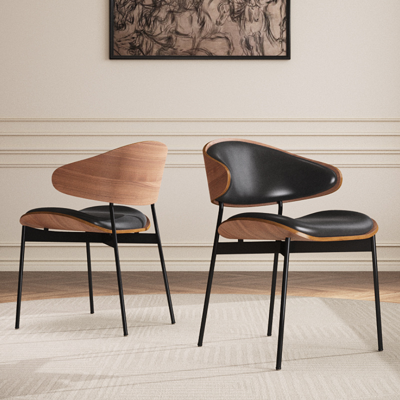 Foshan Dining Chair for Home Use, Mid-Century Style Retro Chair, Light Luxury, High-End Minimalist Dining Stool, Cross-Border Disassembly Dining Chair