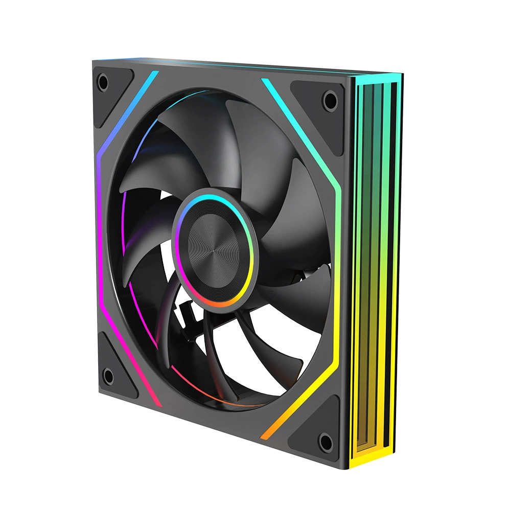 Jungle Leopard Prism 4RS — ультраохлаждающий вентилятор 4RS с узором CD, ARGB подсветка, PWM регулировка, температурный контроль, настольный вентилятор 12 см