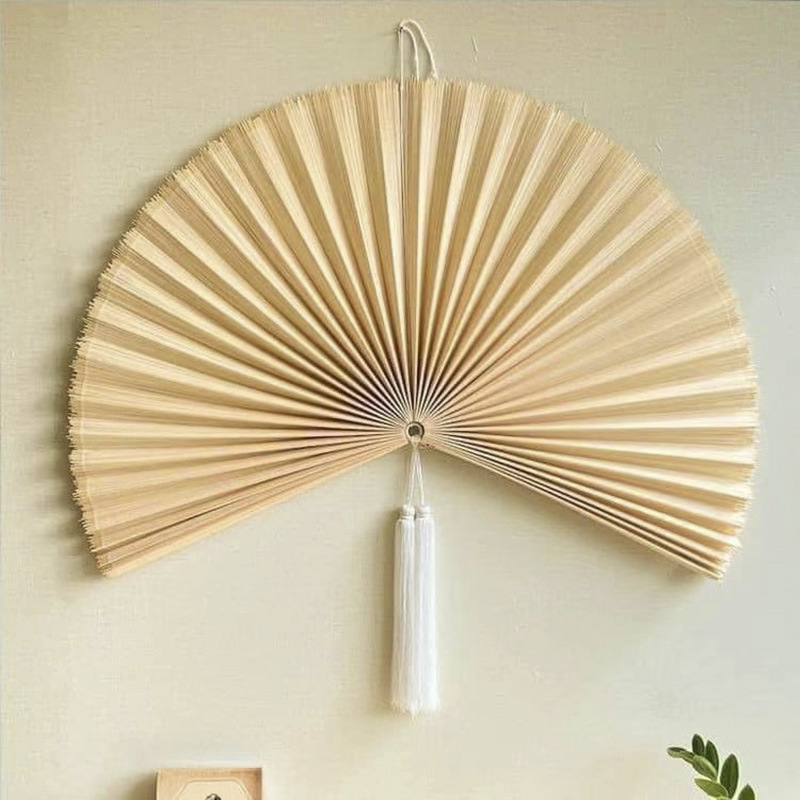 Cross-Border Exclusive Supply of New Chinese-Style Bamboo Decorative Hanging Fans for Homestays, Hotels, Tea Rooms, and Wedding Wall Hangings, Creative Hanging Ornaments
