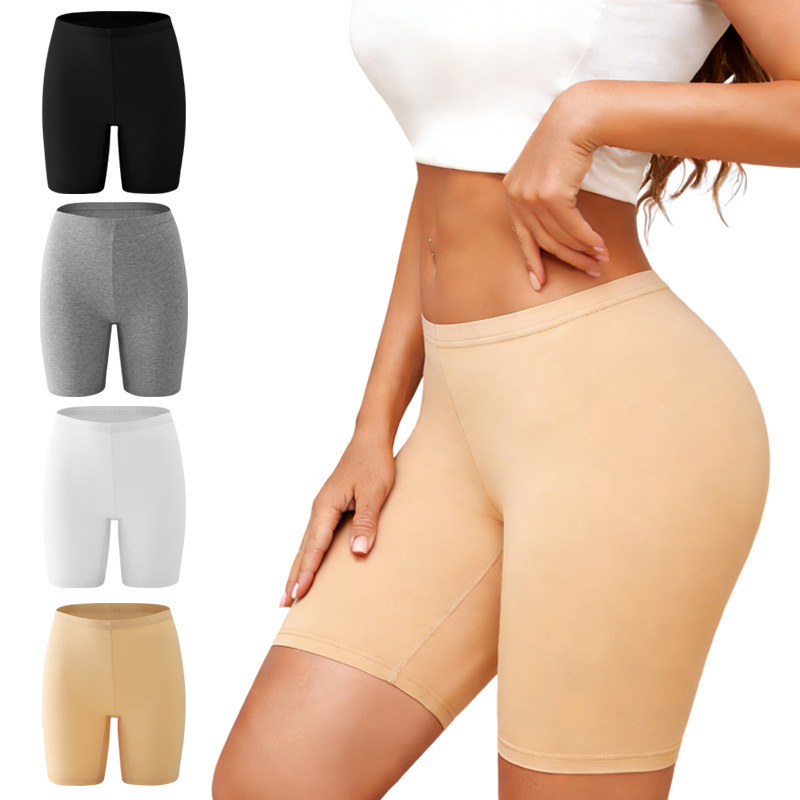 Cross-Border Foreign Trade Women's Long Safety Shorts, Comfortable and Breathable Cotton High-Waisted Women's Boxer Shorts