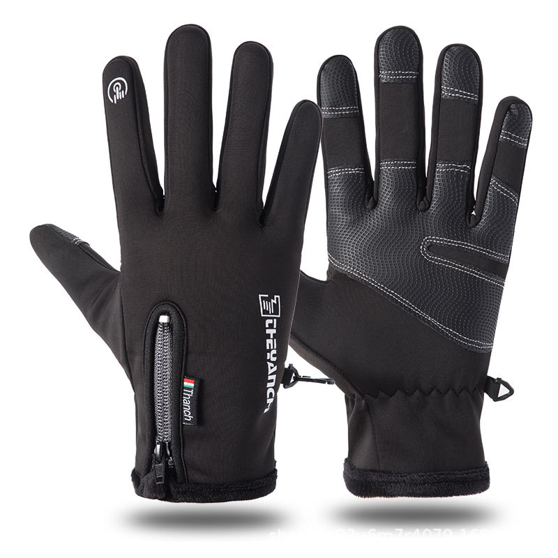Guantes de ciclismo para hombres invierno antideslizante impermeable viento forrado de lana caliente deportes al aire libre montar a caballo tranvía pantalla táctil guantes de esquí