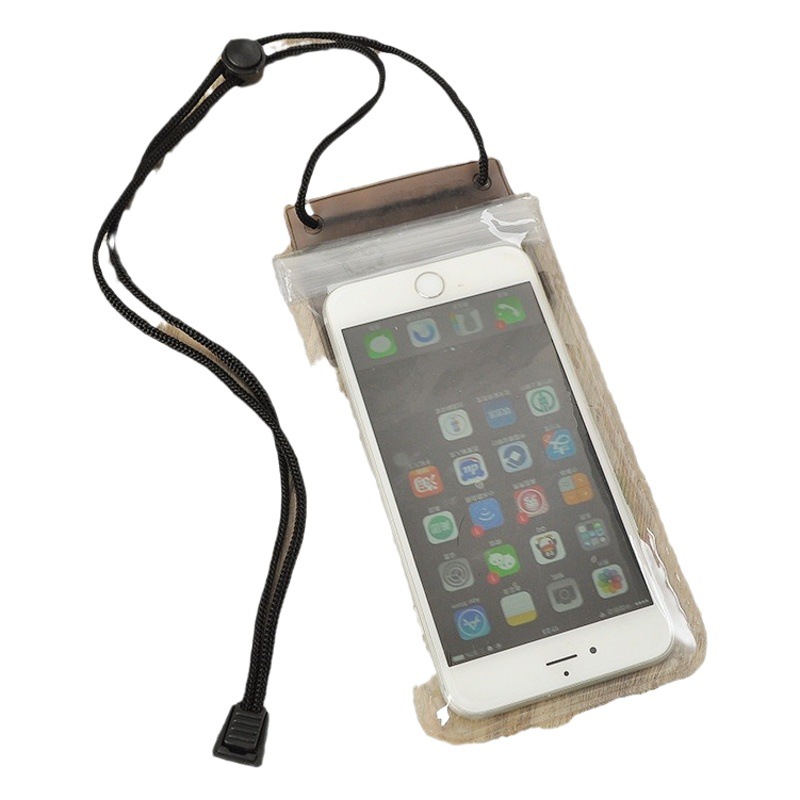 Cross-Border Waterproof Phone Bag for Rafting and Swimming, Touch Screen Compatible, Transparent, Thickened, Enlarged, Three-Layer Sealed Waterproof Phone Case, Rainproof