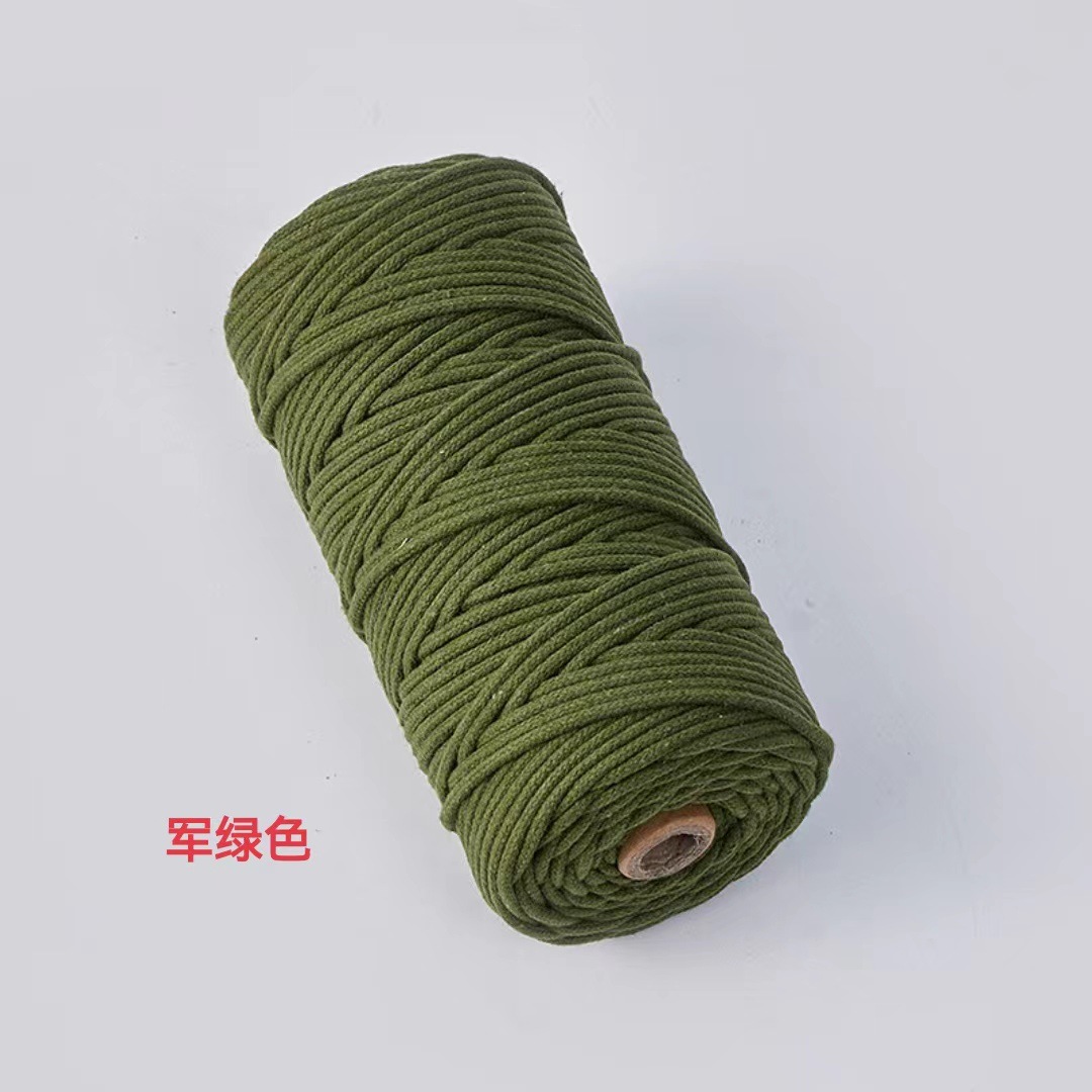 Cuerda de algodón con núcleo de color de 4mm, cuerda de nudo, pulsera de cuerda tejida a mano, cuerda de algodón, cuerda de tapiz, funda de botella creativa, cuerda decorativa