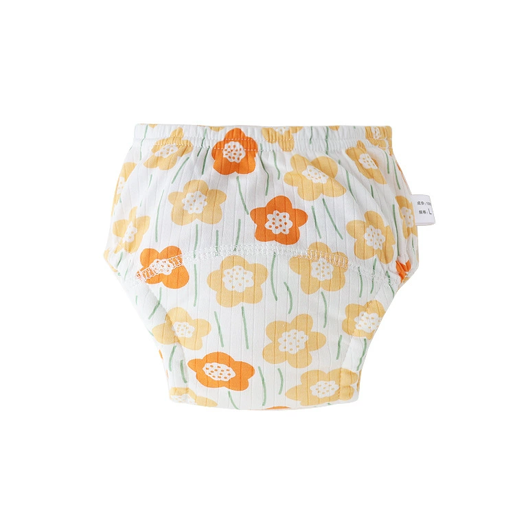 Детские дышащие мультяшные водонепроницаемые хлопковые брюки для малышей, для приучения, моющиеся