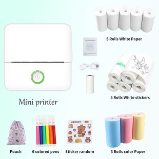 New small portable wireless thermal photo printer pocket student mini wrong question label printer