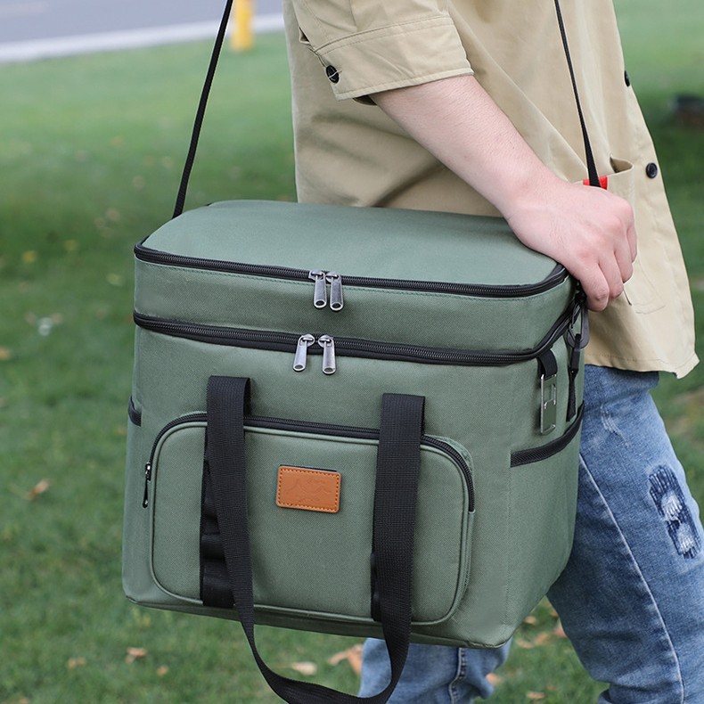 Amazon transfronterizo de gran capacidad al aire libre camping picnic bolsa de aluminio gruesa aislamiento frío paquete de frutas paquete de hielo