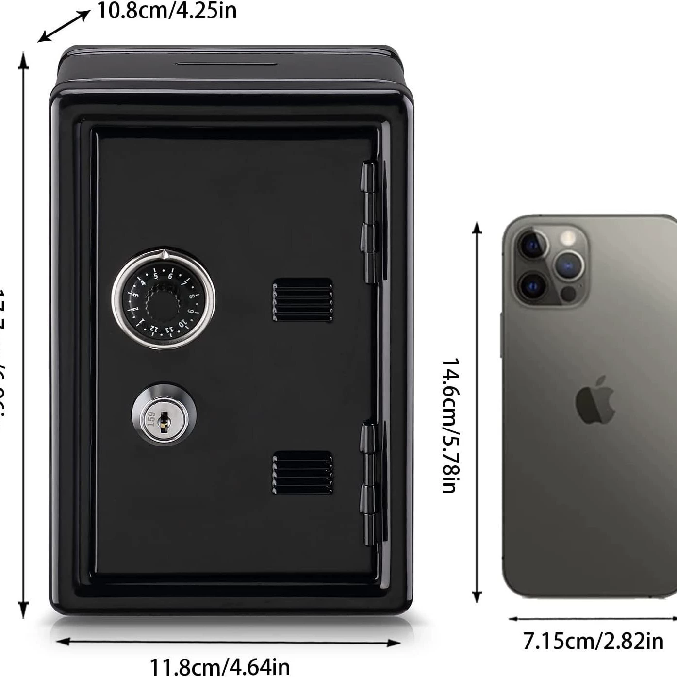 Запираемый ящик для хранения, копилка, мини-металлический сейф, креативная копилка, ключ, сейф, украшения для детей