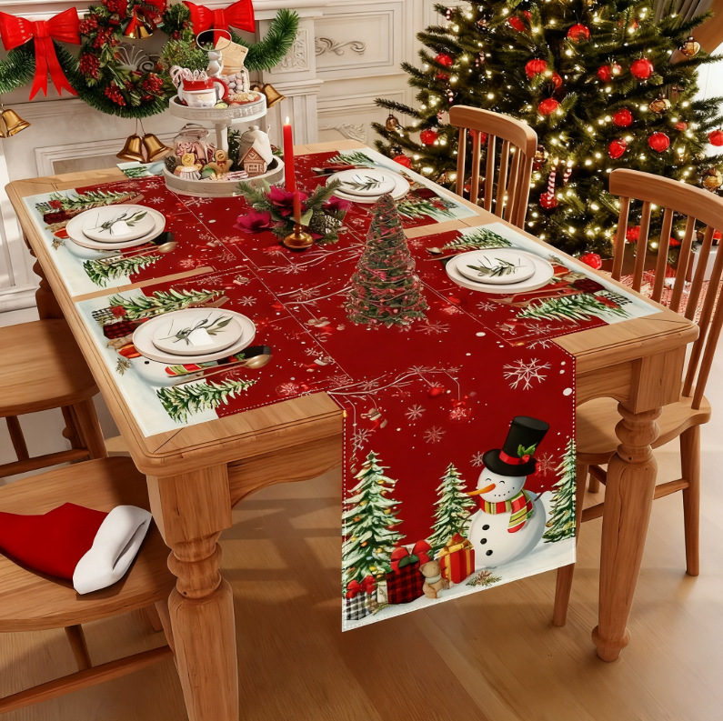 Nuevo conjunto de toallas de mesa transfronterizas de Navidad decoración de mesa Bandera de mesa Bandera de mesa Amazon 2026