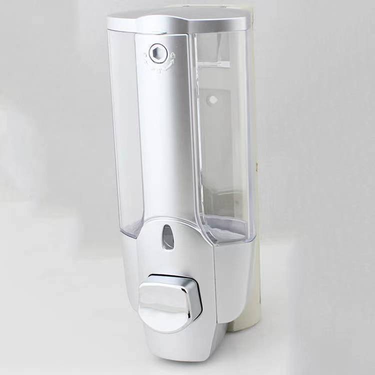 En stock suministro dos en uno dispensador de jabón de prensa dispensador de jabón manual de gel de ducha de champú de gran capacidad