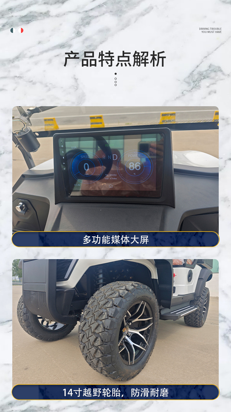 New Model of Electric Golf Cart with Cargo Bucket Sightseeing Cart Shipped from Thai Factory Electric Golf Cart