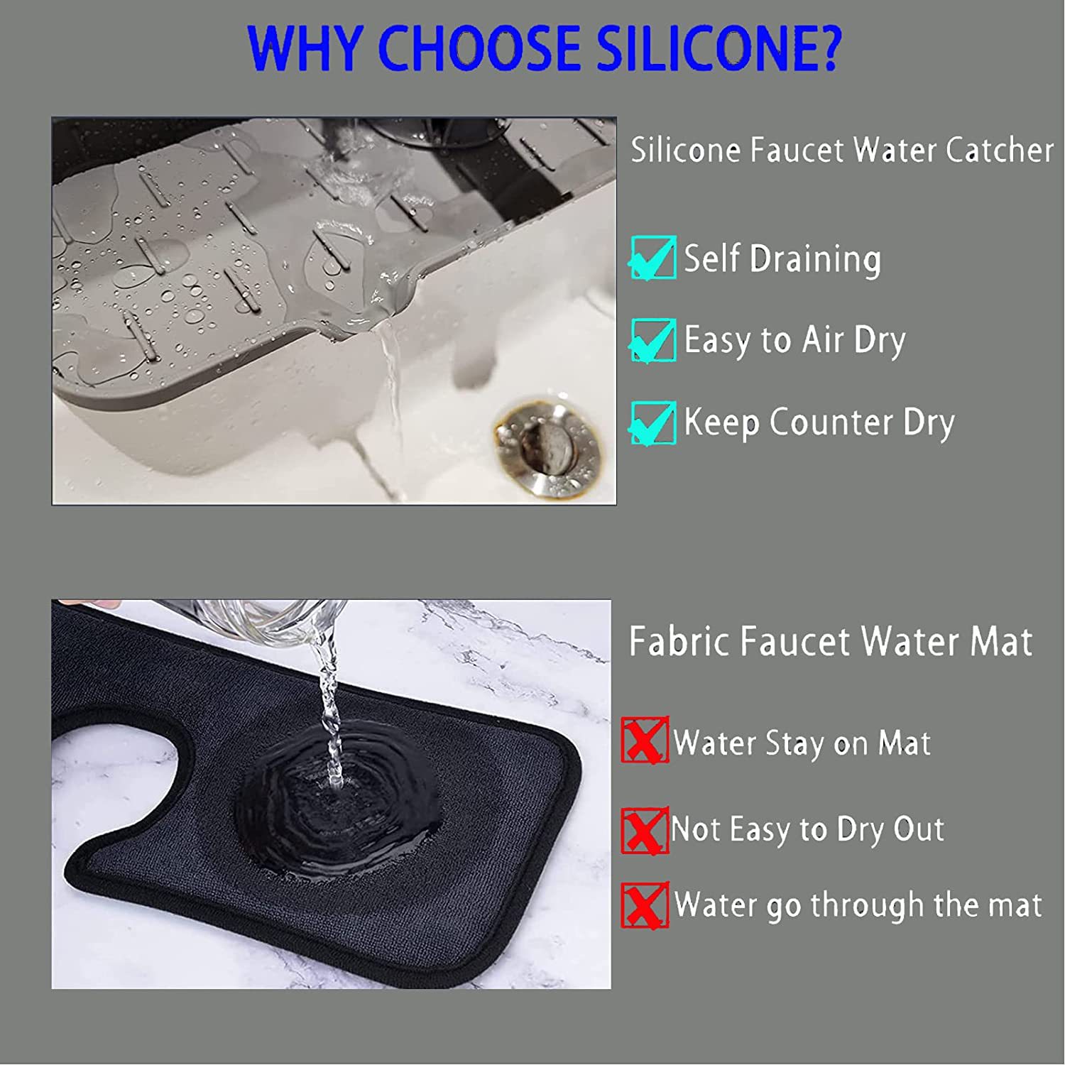 Cross-border Silicone Faucet Splash-proof Silicone Pad Faucet Water Filter Pad Kitchen Bathroom Faucet Pad Hot Sale