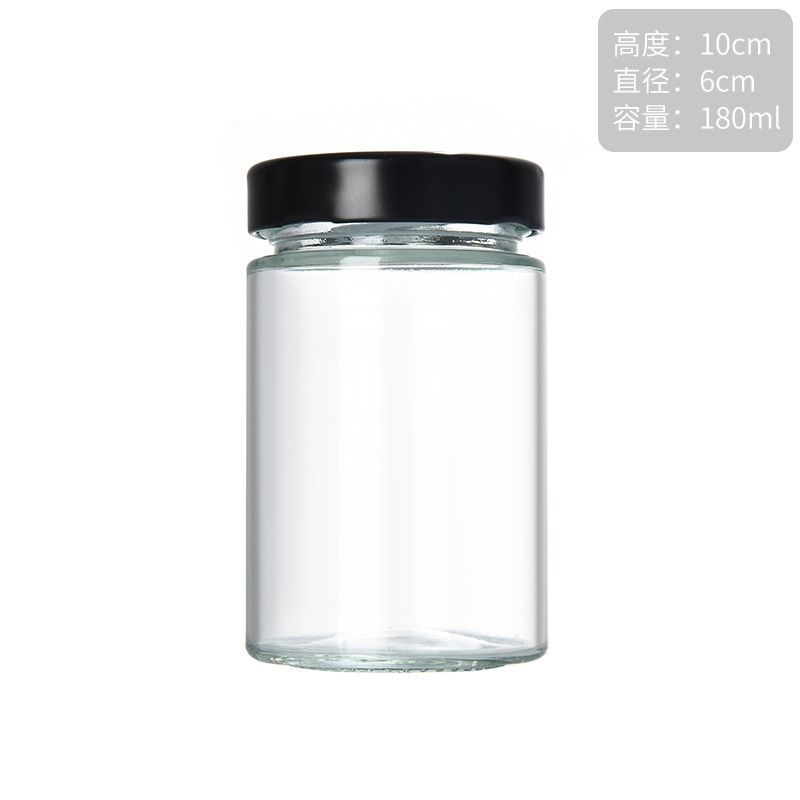 卸売高蓋家庭用ピクルスボトル高温耐性真空食品グレードガラス厚底ラウンド密封保管ガラスボトル|undefined