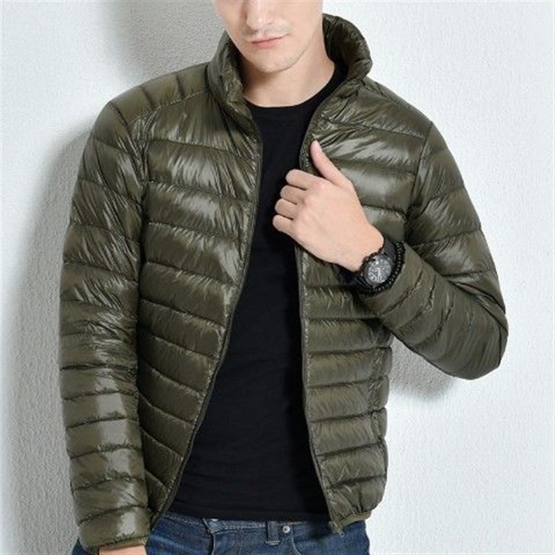 Chaqueta de algodón de terciopelo ligero anti-temporada de celebridades de Internet Chaqueta de algodón ligera delgada delgada con cuello alto para hombre